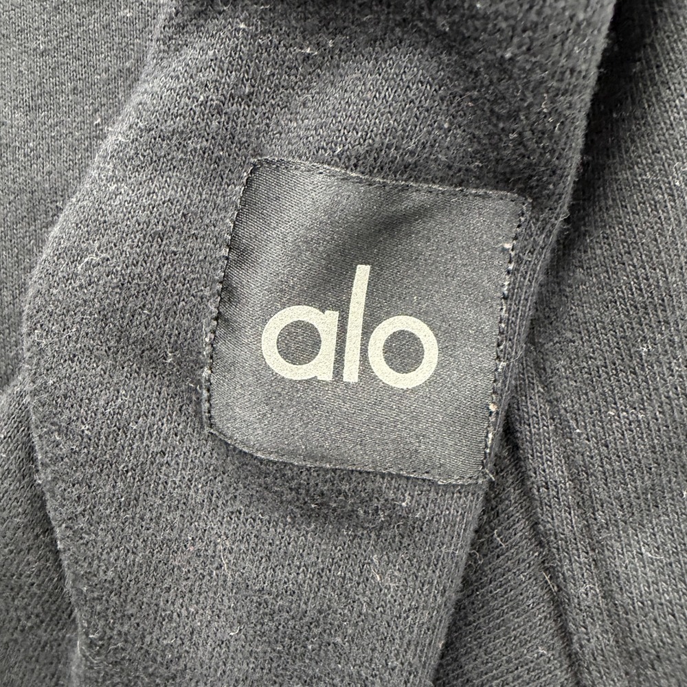 Alo Yoga Mens Black Quarter Zip Fleece Pullover Mock Neck Sweatshirt XL - Picture 6 of 8